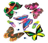 Baker Ross- Planeadores de Mariposa en 6 diseños variados (Pack de 6) para Bolsas Sorpresa, premios y Juegos Infantiles