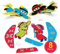 Baker Ross Planeadores Ninja (paquete de 8) juguetes para niños, bolsas de fiesta, juegos y premios (AC867)