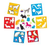 Baker Ross- Plantillas lavables de plástico con forma de mascotas (Pack de 6) - Actividad de manualidades infantiles para pintar