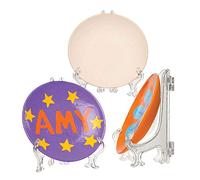 Baker Ross Platillos de cerámica con soportes (pack de 4) para manualidades infantiles