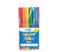 Baker Ross Plumas de brillo brillante (paquete de 6) Acrílico a base de aceite para pinturas, artes y manualidades, proyectos, tarjetas y decoraciones para niños