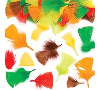 Baker Ross- Plumas en Colores otoñales (Pack de 120) para Que los niños decoren Manualidades, Tarjetas y Libros de Recortes