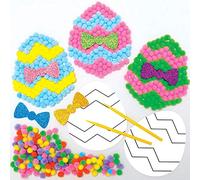 Baker Ross Pom Poms Huevo de Pascua - Paquete de 5, Manualidades para Niños (AX757)