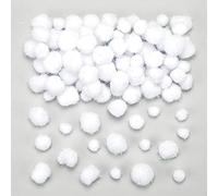 Baker Ross Pompones de Bola de Nieve con Brillo - Ideal para Manualidades, Regalos, Recuerdos y más para niños (Paquete de 100)