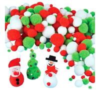 Baker Ross Pompones navideños - Ideal para manualidades, regalos, recuerdos y más para niños (paquete de 210)