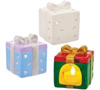 Baker Ross FN331 Portacandelitas de Cerámica Regalo de Navidad - Pack de 2, Manualidades navideñas para niños, Pintura en cerámica