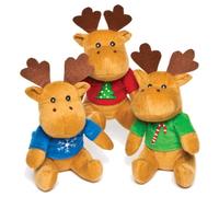 Baker Ross Reindeer Christmas Jumper Plush Pals - Juguetes novedosos para niños, Fiesta, botín o Bolsa de premios (Paquete de 3)