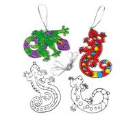 Baker Ross Suncatchers Colgantes de Atardecer Gecko de Cristal acrílico para Colgar y Decorar para niños para Manualidades (6 Unidades), Incoloro, 12 cm, 6 Pack