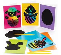 Baker Ross Tarjetas de Pascua para Rascar - Paquete de 6, Suministros de Arte para Niños (FC215)