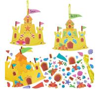 Baker Ross VC100 Kits de decoración de castillos de arena para mezclar y combinar - Pack de 6, Decoraciones de castillos de arena de espuma