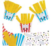 Baker Ross VC131 Kits de Tarjetas de Felicitación Personalizadas con Patatas Fritas - Lote de 6, Tarjetas de felicitación divertidas con temática de patatas fritas