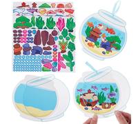 Baker Ross VC142 Fish Bowl Mini Sticker Scene Kits - Pack de 5, Fish Bowl Sticker Craft Scenes