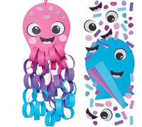Baker Ross VC144 Pulpo Cadena de Papel - Pack de 3, Pulpo Cadena de Papel Decoración Artesanía