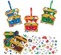 Baker Ross VC171 Cofre del Tesoro Mix & Match Kits de Decoración - Pack de 8, Cofre del Tesoro de espuma para manualidades