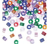 Baker Ross VC213 Cuentas Metálicas a Rayas Pony - Pack de 100, Cuentas metálicas a rayas para manualidades