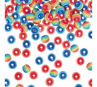 Baker Ross VC214 Cuentas de rayas arco iris - Pack de 100, Cuentas de rayas arco iris para manualidades