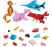 Baker Ross VC231 Kit de construcción de ladrillos Sealife - Lote de 4, Mini juegos de construcción de ladrillos Sealife