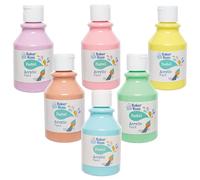 Baker Ross VC242 Paquete de pinturas acrílicas pastel - Paquete de 6, Pinturas acrílicas pastel para manualidades