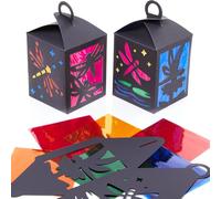 Baker Ross WA137 Kits de manualidades de vidrieras Libélula - Pack de 4, Coloridos kits de manualidades de celofán para niños