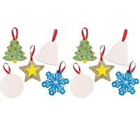 Baker Rossv Adornos de cerámica navideños, Multicolor (Paquete de 2)