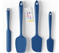 BakeRoyal Juego de 4 espátulas de silicona resistentes al calor hasta 315.6 °C para tareas diarias, diseño sin costuras para utensilios de cocina antiadherentes, color azul rey
