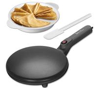 Baker's Friend Máquina Instantánea para Hacer Crepes, Sartén para Crepes con Mango a Prueba de Quemaduras, Superficie de Cocción Antiadherente de 20 cm, Control Automático de Temperatura, Grafito