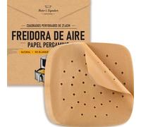 Baker's Signature Papel para Freidora de Aire, 220 Unidades - Cuadrado de 8.5 Inch Sin Blanquear para Cosori y Más - No Tóxico, No Se Enrolla, Fácil Limpieza