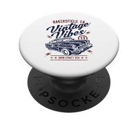 Bakersfield CA Vintage Vibes - Coche clásico, diseño Desgastado PopSockets PopGrip Adhesivo