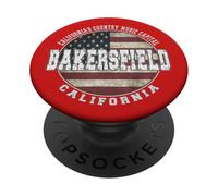 Bakersfield California, Bandera Americana Vintage PopSockets PopGrip Adhesivo