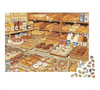 Bakery Scene Adult Jigsaws 1000 Piezas Papel Reciclado Watercolor Art Puzzle para Adultos Parent Child Game Props Holiday Blessings Gift for Women 52x38cm/1000pcs