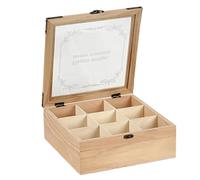 Bakeware Organizer Wooden Tea Box - Bag Holder | Table Coffee Decorative Organizers Elegant Station to Store and Display Bags for Friends