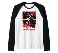 Baki Hanma The Grappler Blood Splatter Rojo Anime Manga Camiseta Manga Raglan
