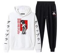 Baki The Grappler Conjunto de Pantalones con Capucha Hanma Baki Son of Ogre Disfraz de Cosplay Conjunto de Sudadera con Capucha Estampada Harajuku para Unisex