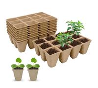 Bakiauli 12 Piezas Macetas de Semillas, Semilleros de Germinacion para Trasplantar Flores y Plantas para Jardín, Macetas, Invernaderos o Huertos, 144 Celdas
