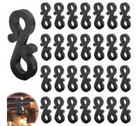 Bakiauli 120 Piezas Ganchos para Canalones de Techo para Cadenas de Luces, Mini Clips en S, Ganchos Colgantes, Soportes para la Navidad, Cumpleaños, Aniversario Decoración (Negro)