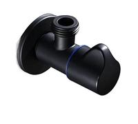 Bakicth Válvula de llenado ángulo baño, acero inoxidable negro, accesorios for cocina, frío y caliente, rosca estándar G1/2, 1 Uds(Cold Valve-A)
