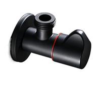 Bakicth Válvula de llenado ángulo baño, acero inoxidable negro, accesorios for cocina, frío y caliente, rosca estándar G1/2, 1 Uds(Hot Valve-A)