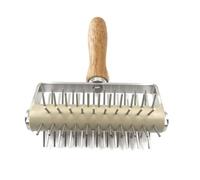 Baking Dough Roller - Durable Metal Pizza Pastry Docker, Wooden Grip Cake and Cookie Pin for Puncturing Crust, Asential Kitchen Baking Tool for Chefs, Bakeries, and Home Cooking, Perfect for Bread