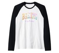 Baking is My Therapy, Divertido diseño Floral con Palabras para Amantes de la repostería Camiseta Manga Raglan