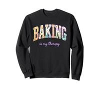Baking is My Therapy, Divertido diseño Floral con Palabras para Amantes de la repostería Sudadera