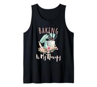 Baking Is My Therapy Kitchen Bake Lover Cooking Baker Cita Camiseta sin Mangas