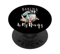 Baking Is My Therapy Kitchen Bake Lover Cooking Baker Cita PopSockets PopGrip Adhesivo