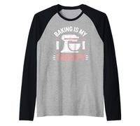 Baking Is My Therapy Pastry Funny Muffin Baker Camiseta Manga Raglan