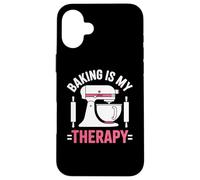 Baking Is My Therapy Pastry Funny Muffin Baker Carcasa para iPhone 16 Plus