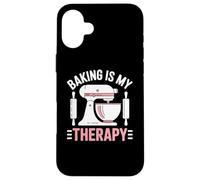 Baking Is My Therapy Pastry Funny Muffin Baker Carcasa para iPhone 16 Plus