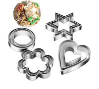 Baking Mold, Cake Decoration, Heart Cookie Cutter - Small Stainless Steel 12x Cookie Cutter Stamp Set | Kitchen Tool, Fondant Mold In 4 Shapes