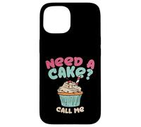 Baking Need A Cake Call Me Quote Cupcake Pie Confitería Carcasa para iPhone 15
