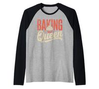 Baking Queen Crowned Chef Cute Baking Lover Camiseta Manga Raglan
