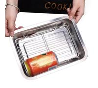 Baking Sheet Set - 15.75×11.81 pulgadas Stainless Steel Tray & Cooling Rack | Oven Baking Trays | Roasting Pan | Grilling Accessory For Vegetable Meat Cookie Cake Loaf Oven Cooking Home