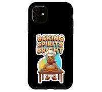 Baking Spirits Bright Christmas Baker Gingerbread Man Navidad Carcasa para iPhone 11